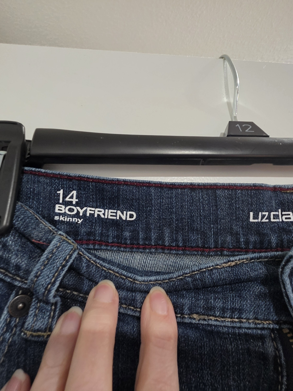 Liz Claiborne Women's Boyfriend Skinny Jeans - Dark Blue